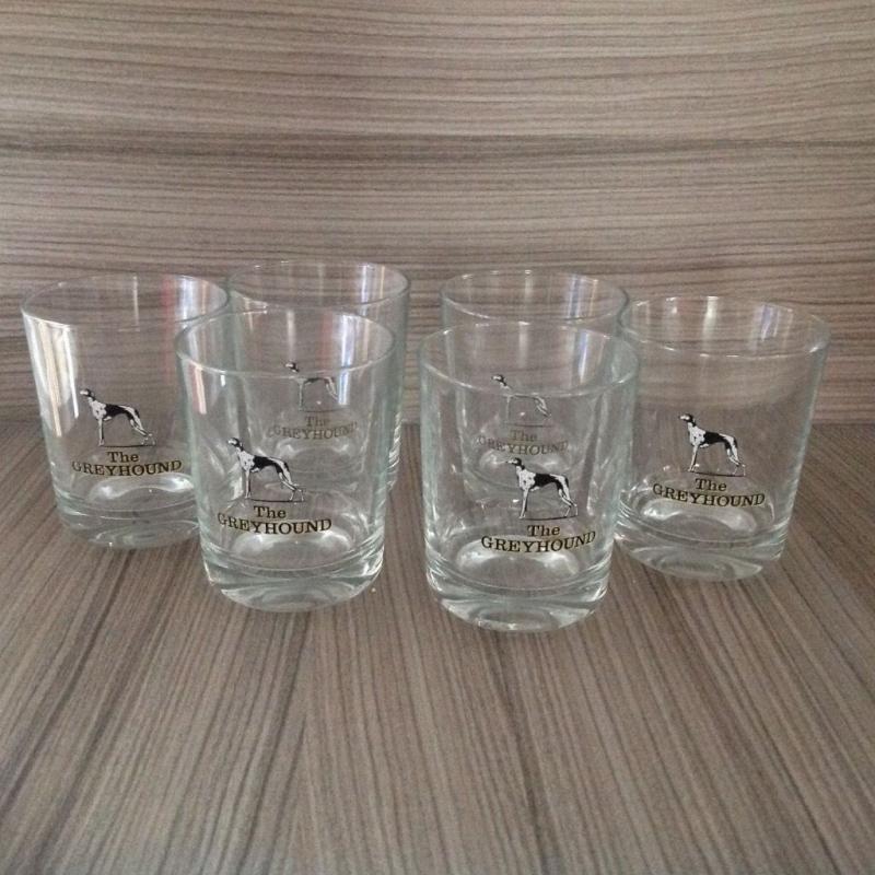 6 Greyhound glass tumblers