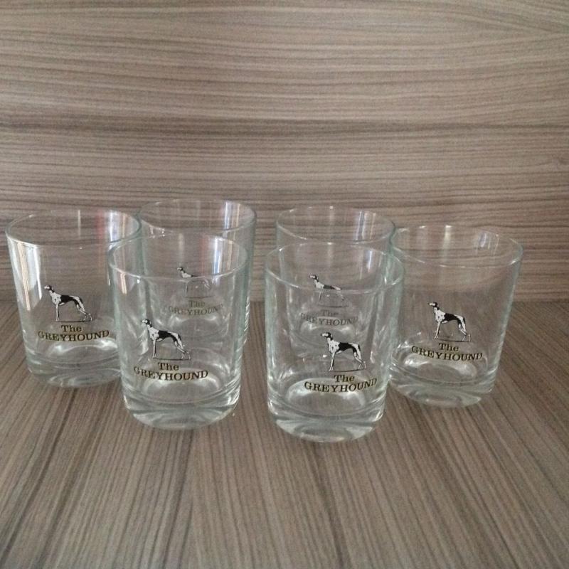 6 Greyhound glass tumblers