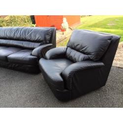 BLACK / LEATHER / 3+1+1 / SOFAS