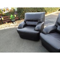 BLACK / LEATHER / 3+1+1 / SOFAS