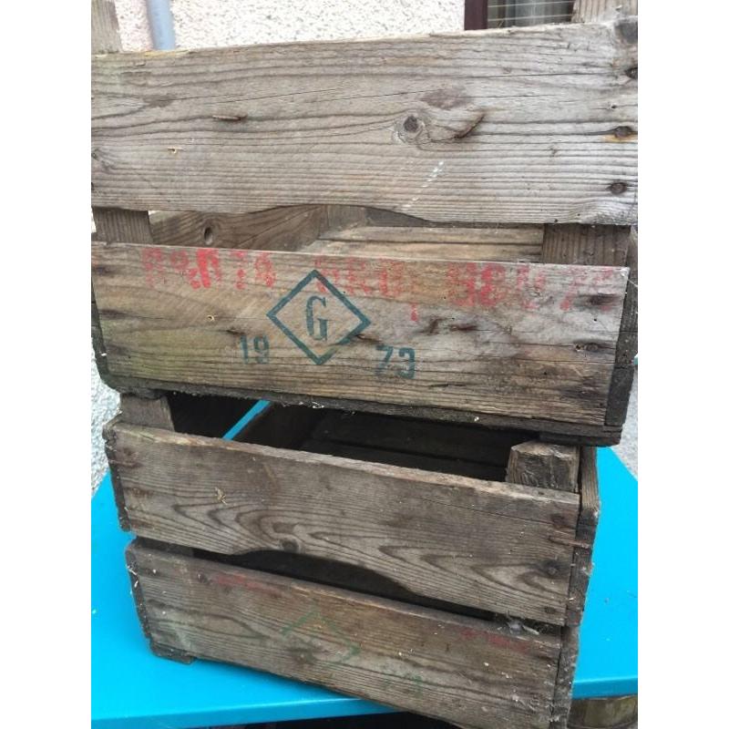 Original old vintage crates. Upcycling.