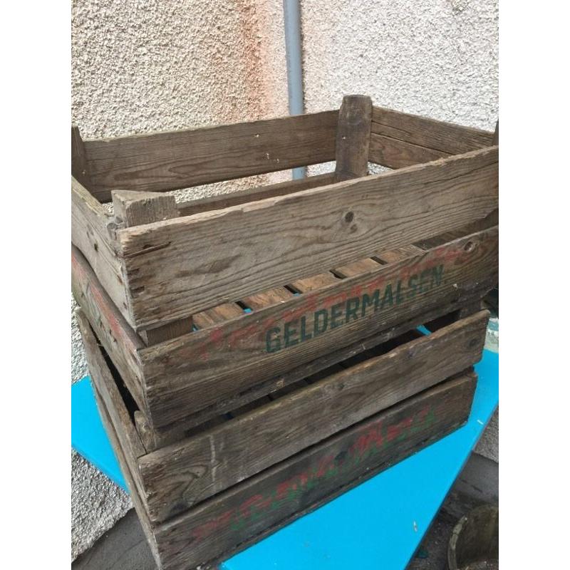 Original old vintage crates. Upcycling.