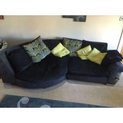 x2 swivel chair, sofa and footstool