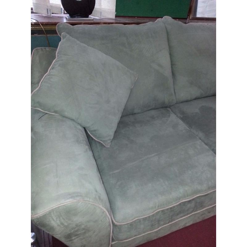 Large Dark green faux suede sofa