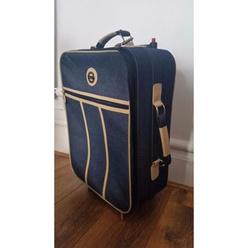 Blue jean suitcase for sale!!