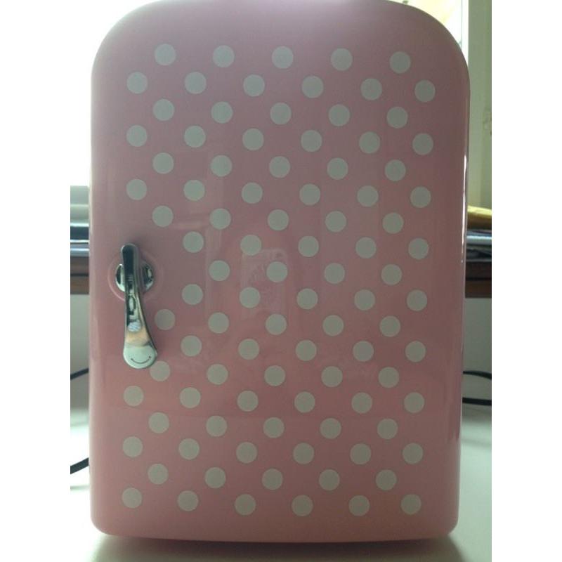 Pink Polka Dot Mini Fridge