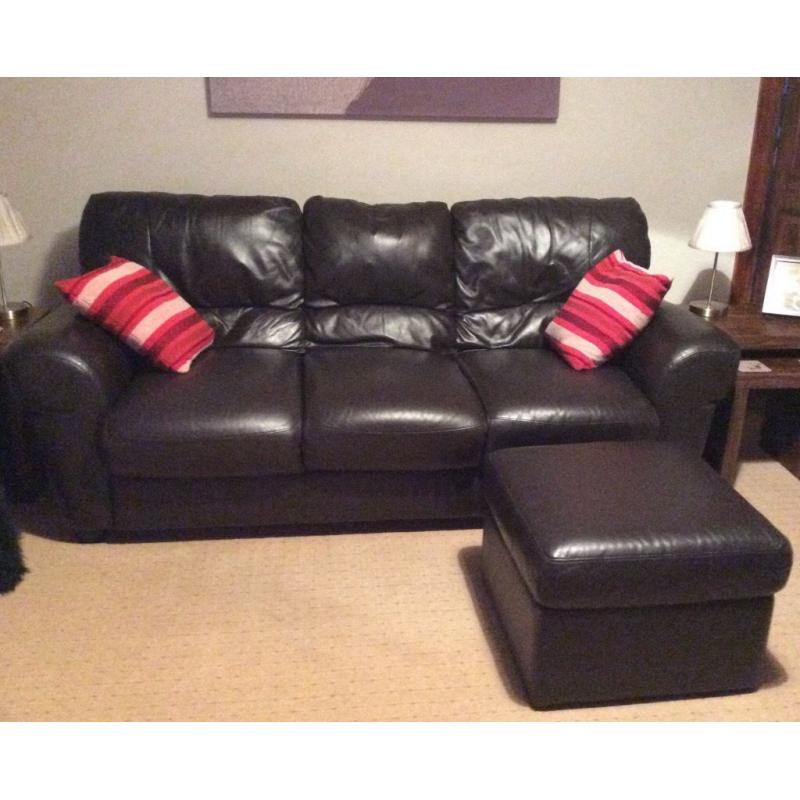 Chocolate brown 2 & 3 seater sofa set