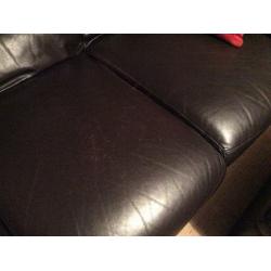 Chocolate brown 2 & 3 seater sofa set