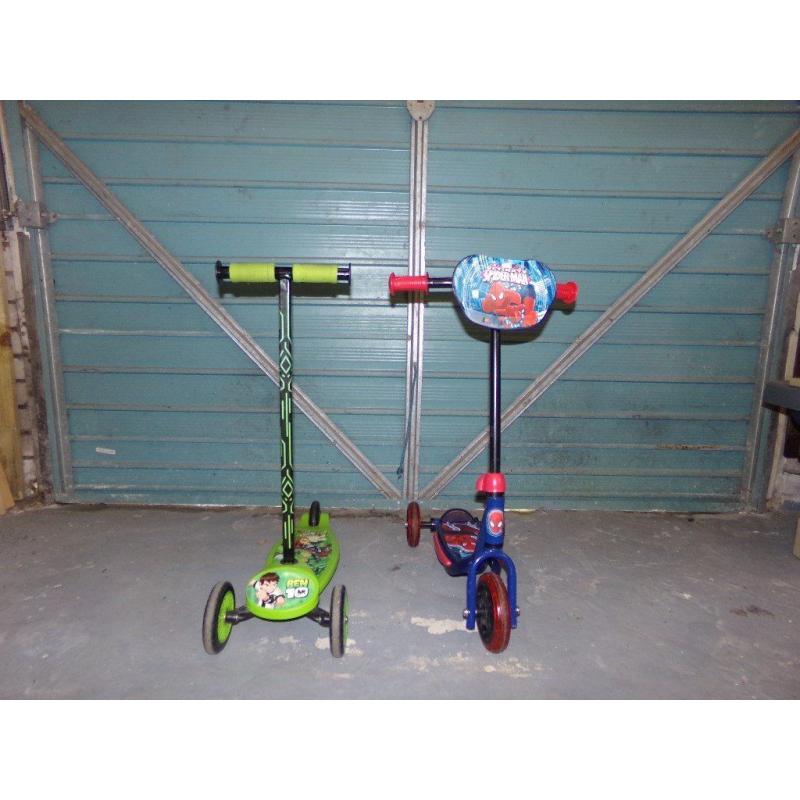 Ben 10 & Spiderman scooters