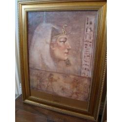 PAIR OF MATCHING LARGE GOLD PICTURES 37" TALL 27" WIDE 1 CLEOPATRA 1 RAMSES COST ?140 ONLY ?40 PAIR