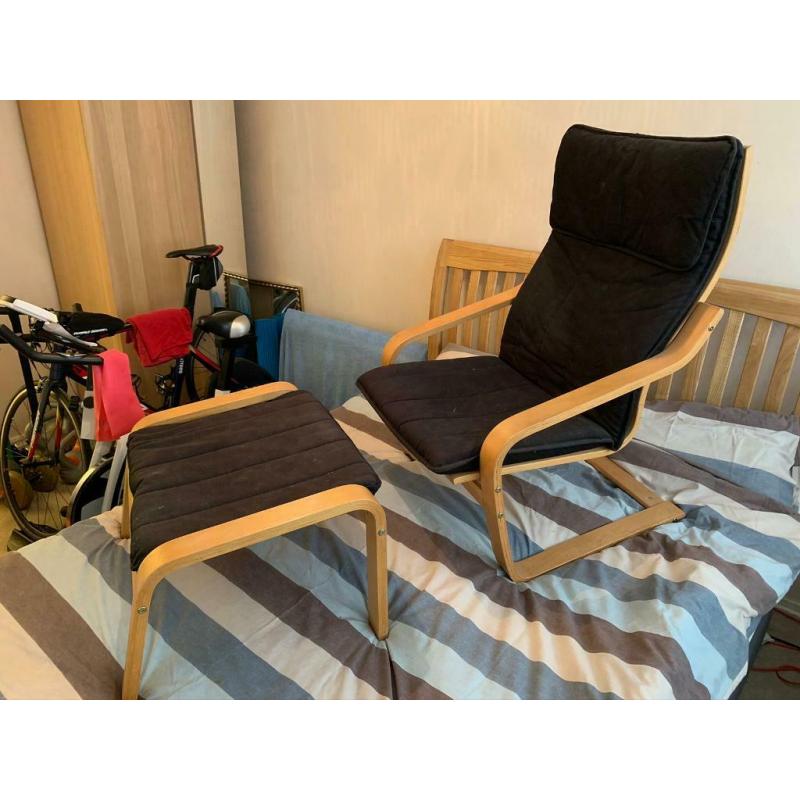 Ikea chair and footstool